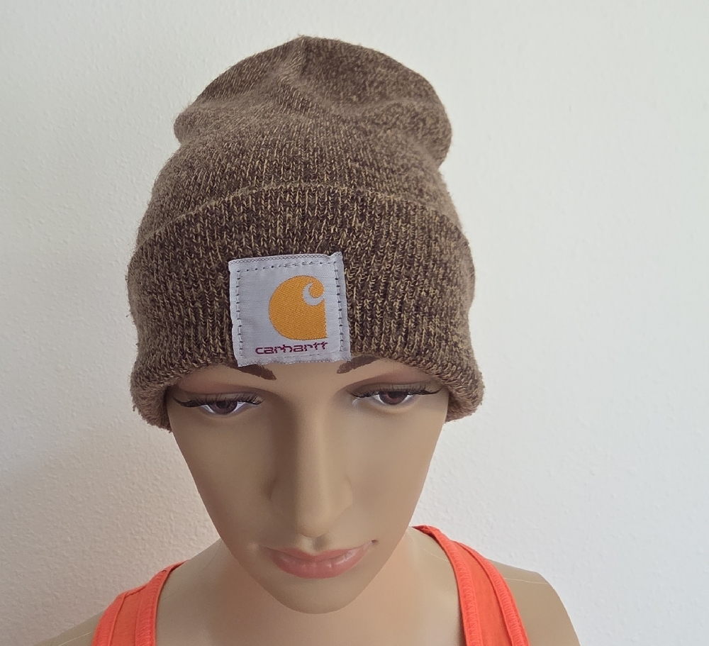 Carhartt Heathered Tan and Black Knit Beanie